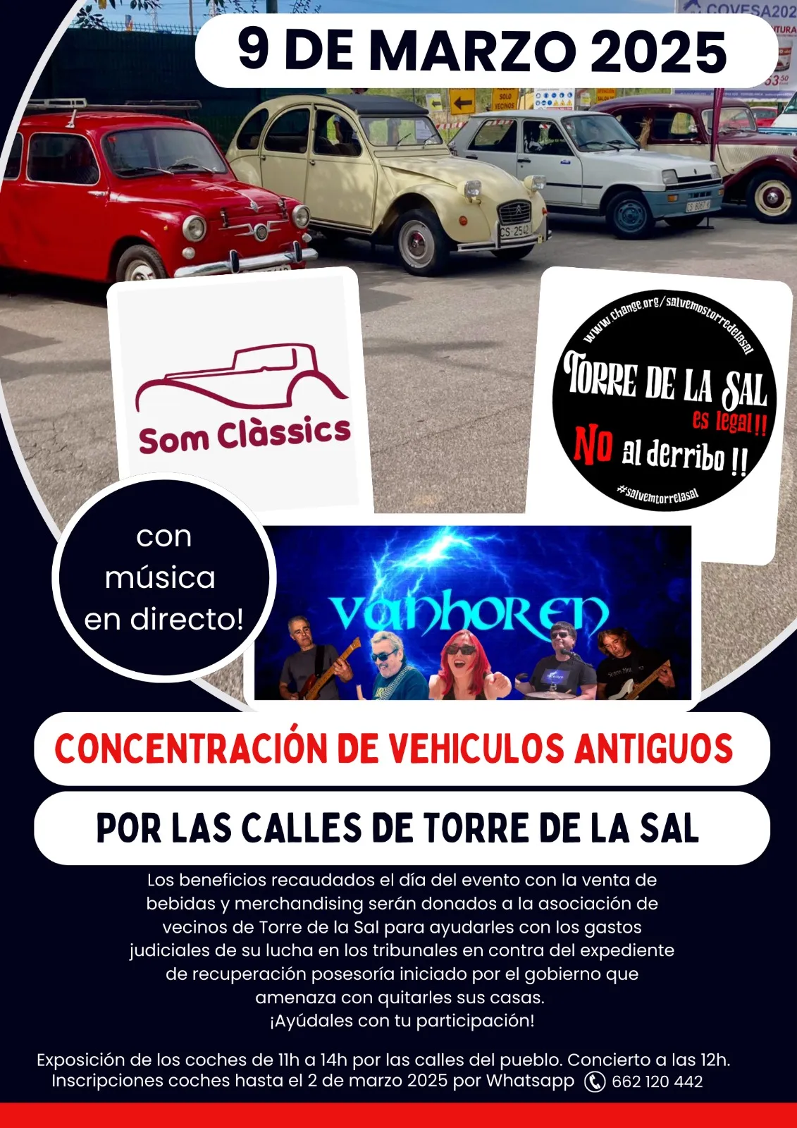 Cartel de la concentración de coches históricos del 9 de marzo de 2025 en Torre la Sal
