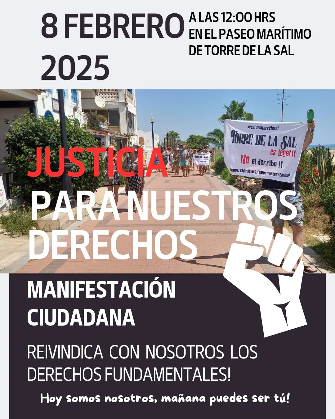 Manifestacion 8 febrero 2025 Torre la Sal Ley de Costas