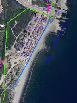 Plano aéreo del poblado marítimo de Torre la Sal